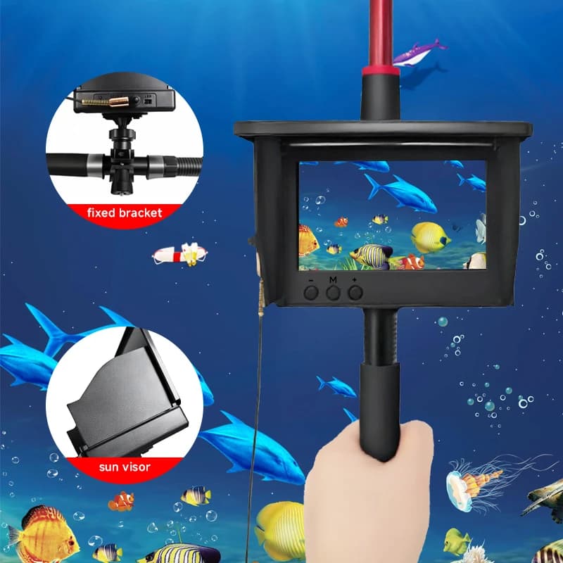 Détecteur de poissons portable Dodosee avec caméra sous-marine 1080P et écran LCD 4.3" - Vision nocturne incluse
