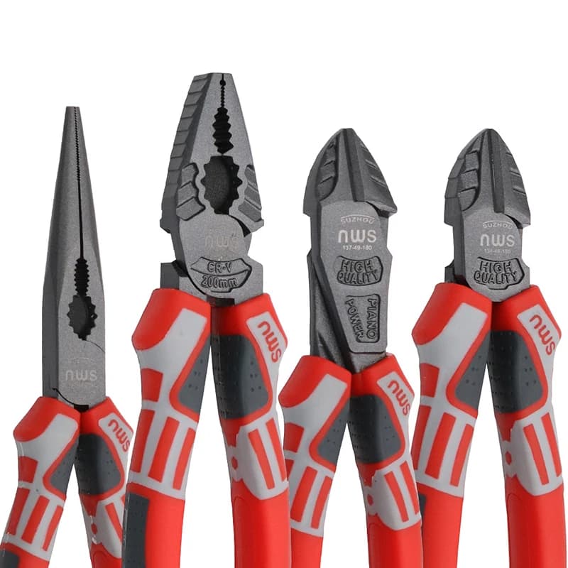 Pince universelle coupe-fil à bec effilé avec fonction sertissage pour travaux électriques et bricolage