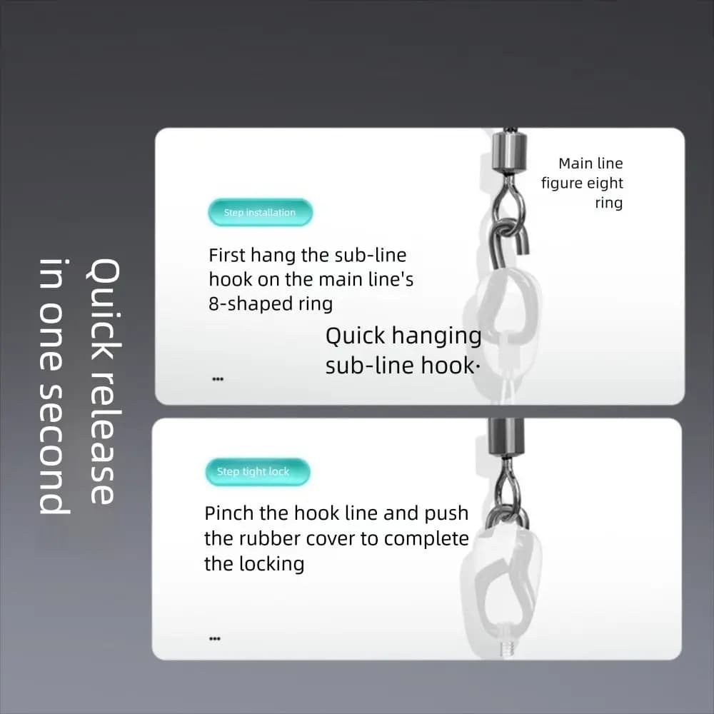 5 hameçons Flip hook pour pêche à la carpe - Rigs prêts à l'emploi taille 7#-14# - Équipement pêche
