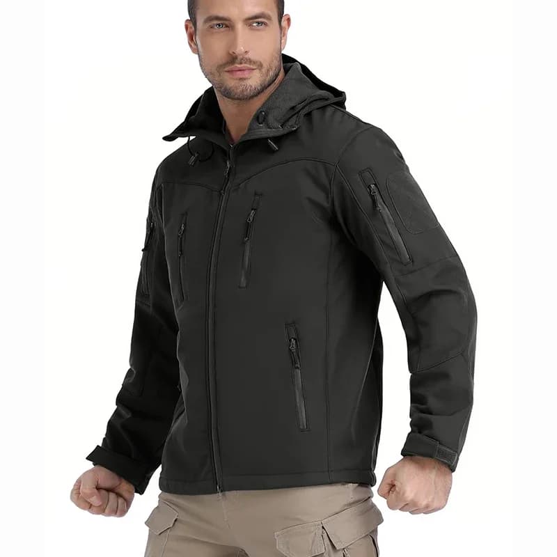 Veste de pêche imperméable softshell homme - Coupe-vent polaire pour pêche hivernale