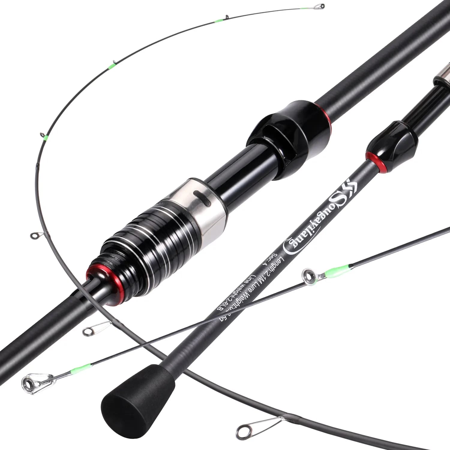 Canne SOUGAYILANG spinning 1.8-2.1m ultra légère carbone 4 sections truite - canne pêche poignée EVA
