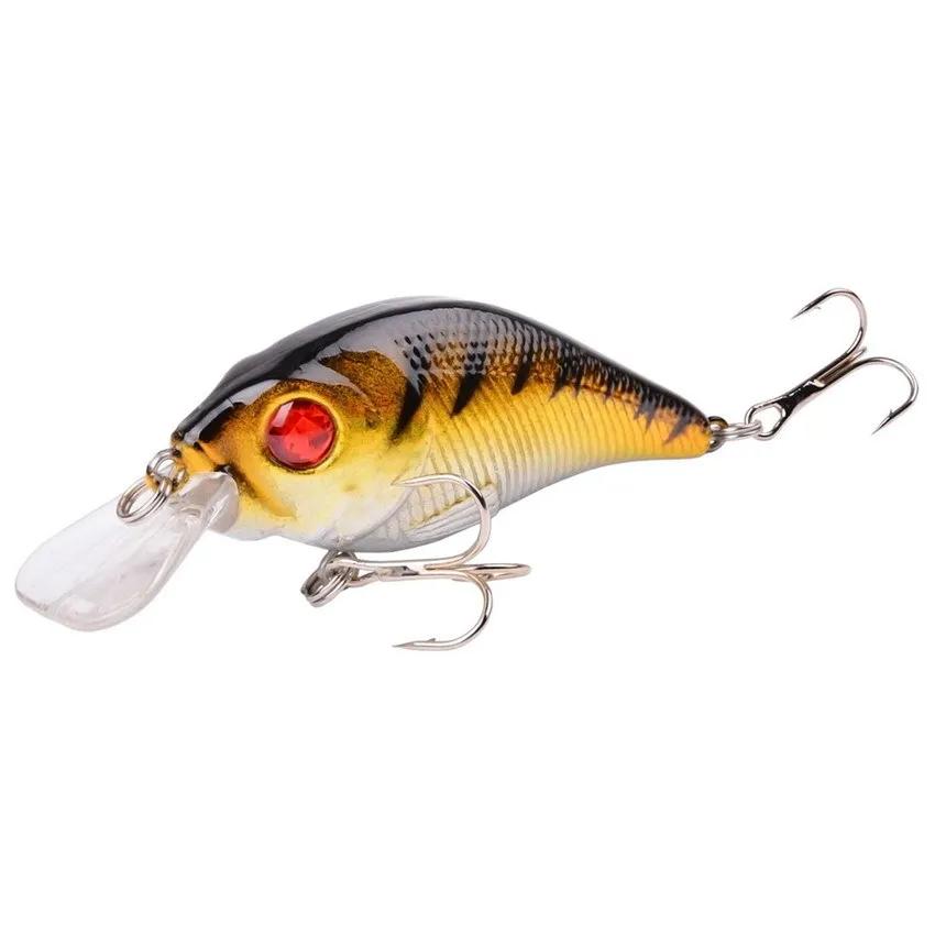Leurre de pêche dur VIB 7.5cm 10.2g avec yeux 3D, leurre coulant crankbait pour carnassiers