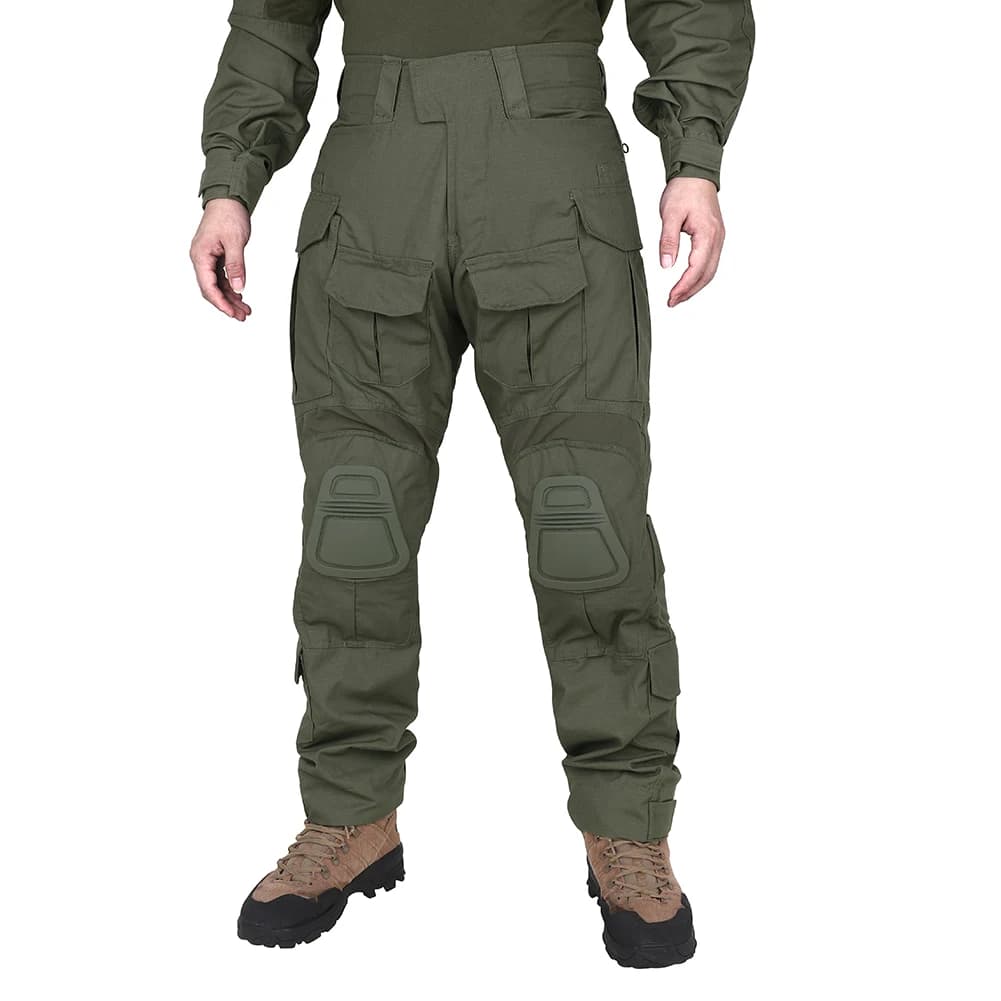 Pantalon combat G3 KRYDEX pêche outdoor genouillères tactique rayures tigre kaki