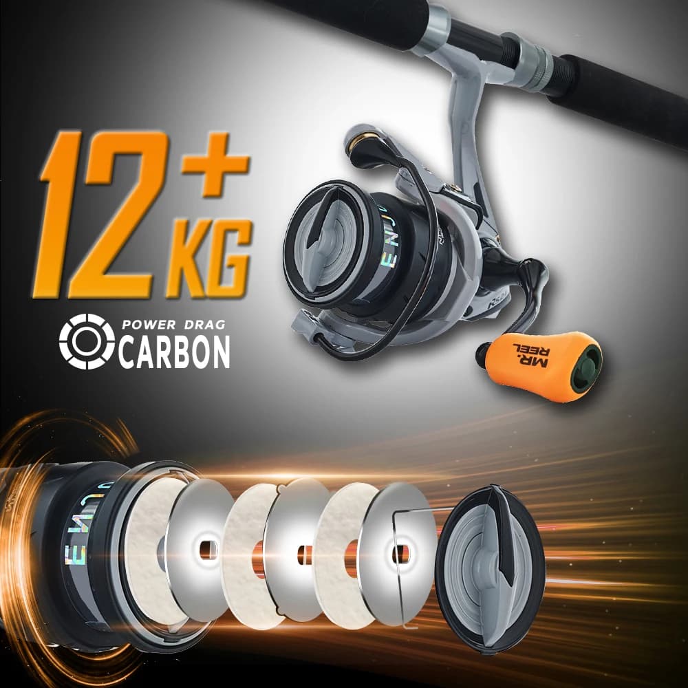 Moulinet spinning MR.REEL bobine alliage shallow - Bras CNC métal et drague bold pour casting
