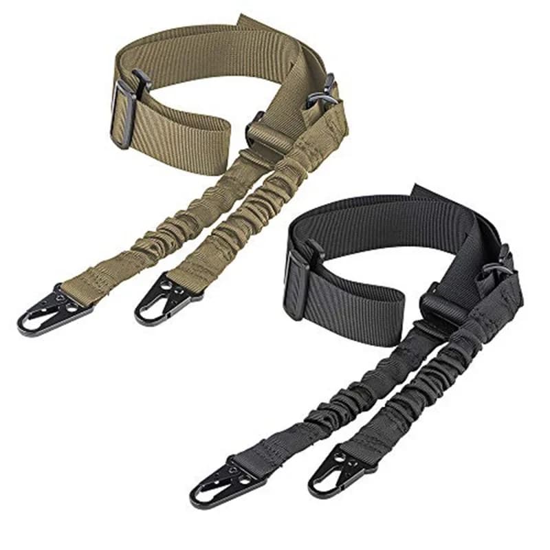Bretelle fusil 2 points réglable avec crochet QD - Sangle tactique pour transport canne pêche