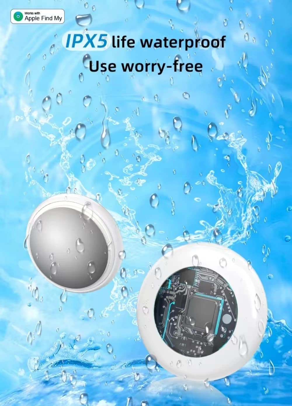 Tracker Bluetooth GPS Timethinker - Compatible Apple Find My pour animaux de pêche iOS