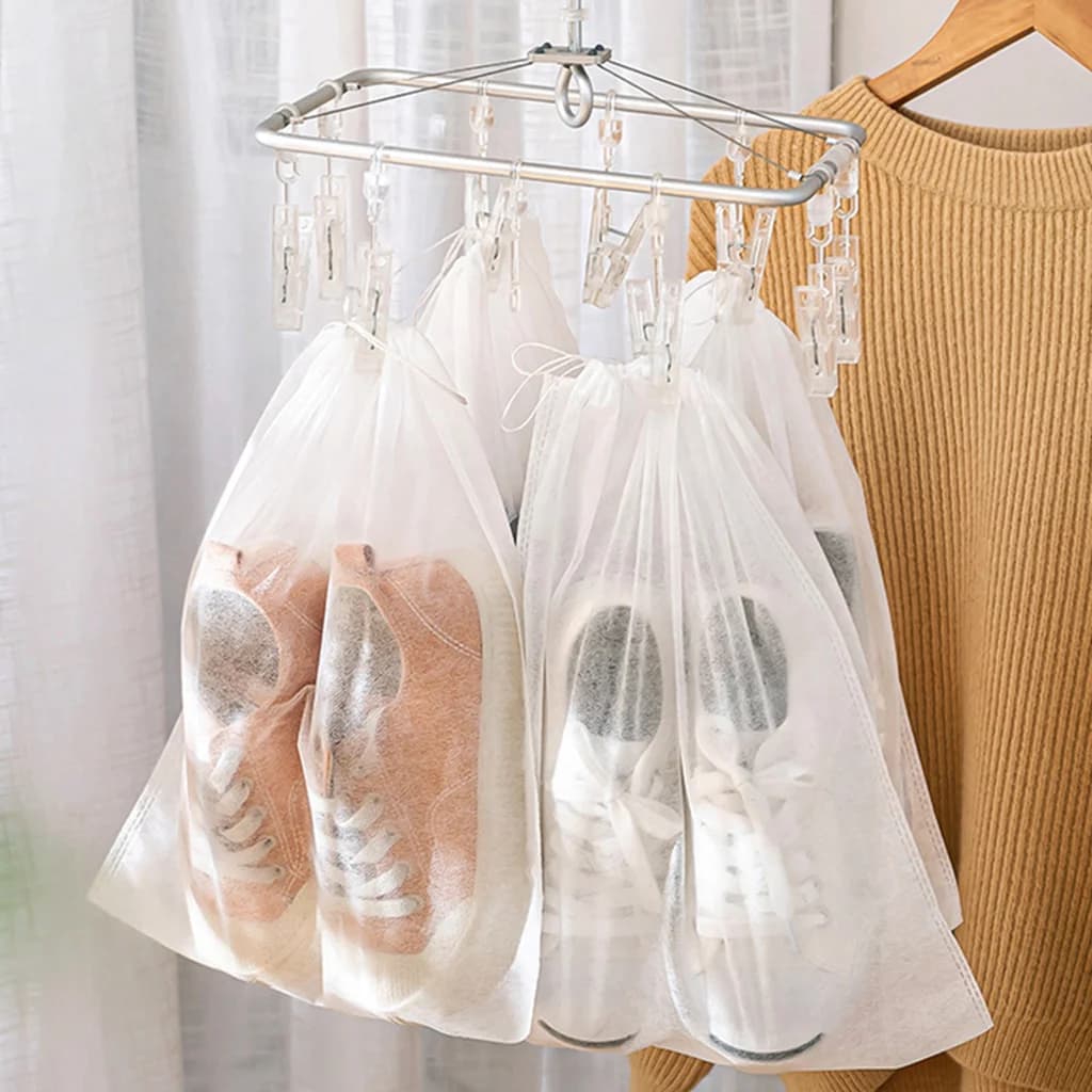 10 sacs organisateurs chaussures pêche suspendus - Pochettes non-tissé classement équipement étanche