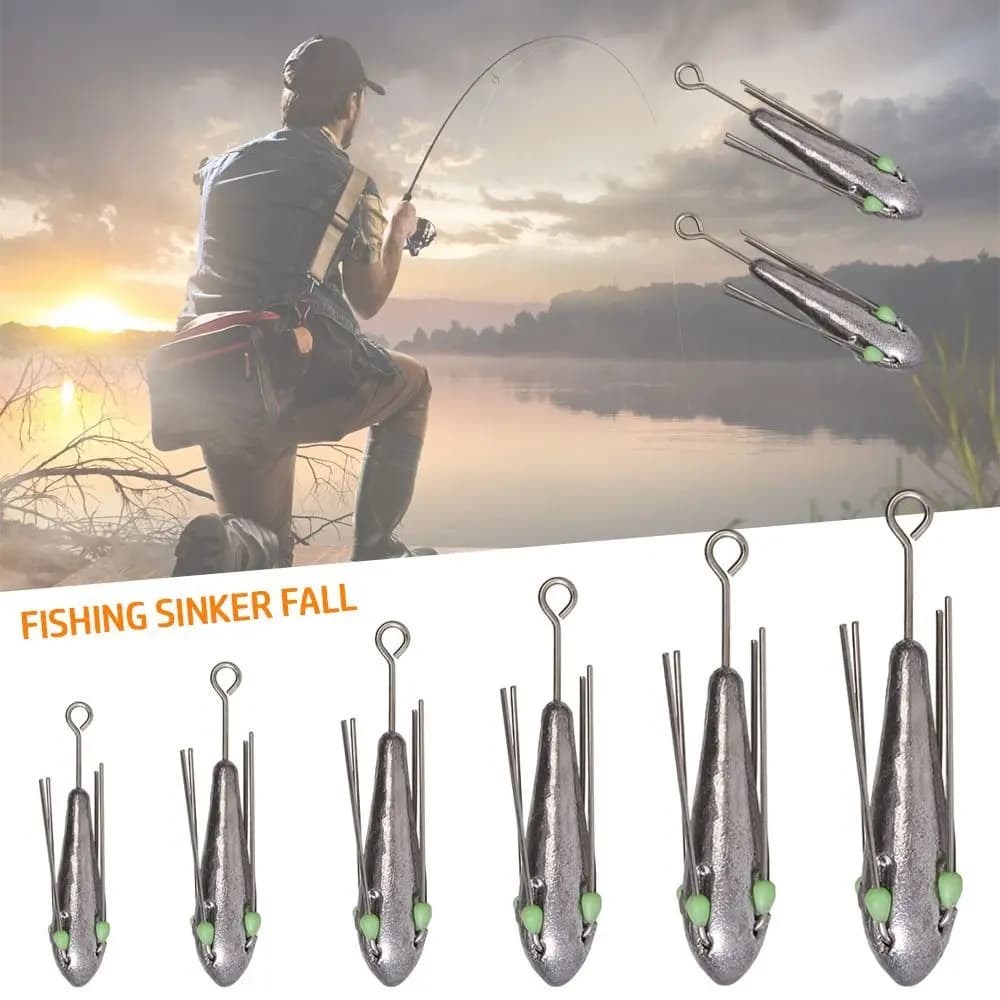 Plombs de pêche lumineux 50g-110g avec perle résistants pour technique drop shot et connecteur hameçon