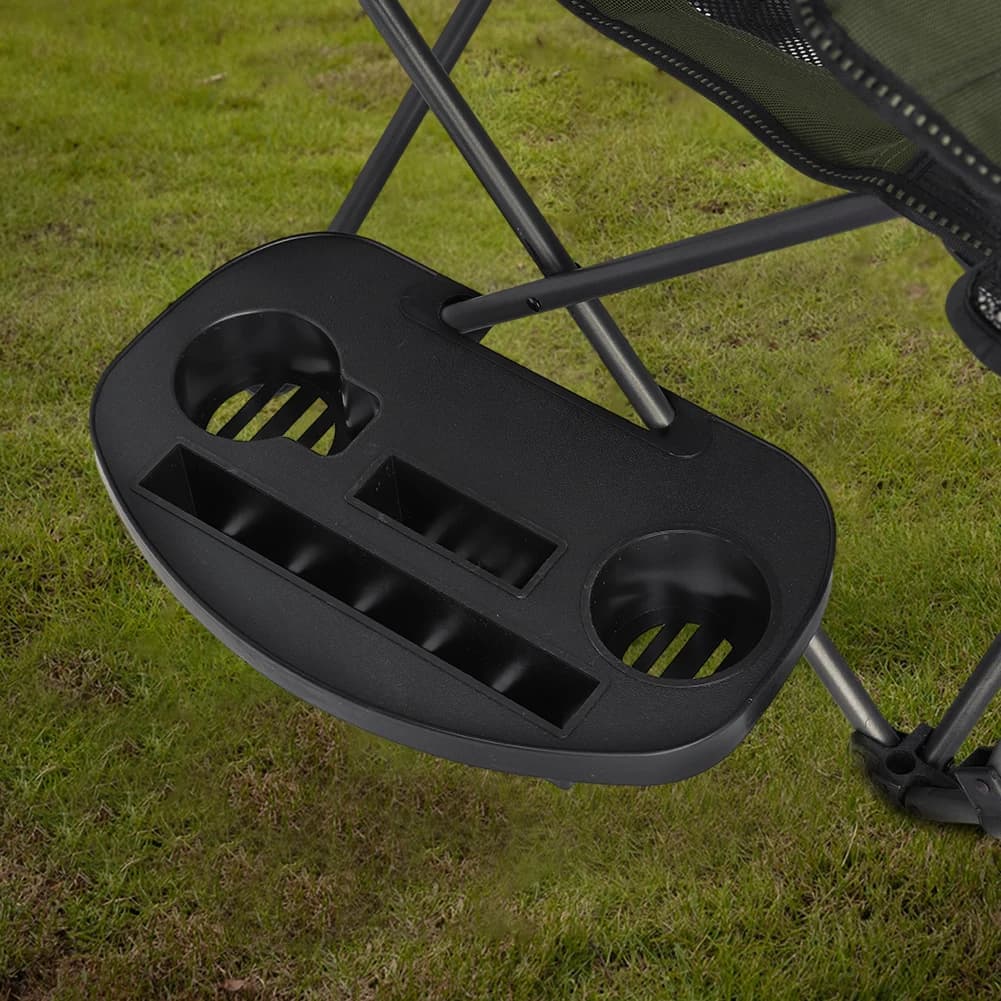 Tablette latérale clipable pour chaise pliante de pêche et camping avec porte-gobelet