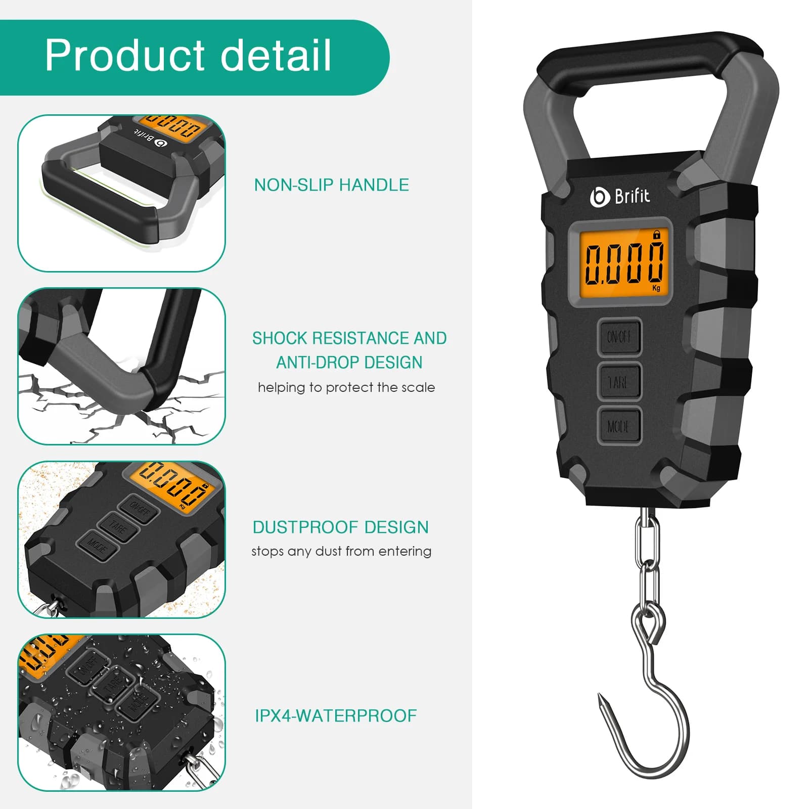 Balance pêche numérique 50kg avec règle intégrée - Pèse-électronique portable pour maison et voyages