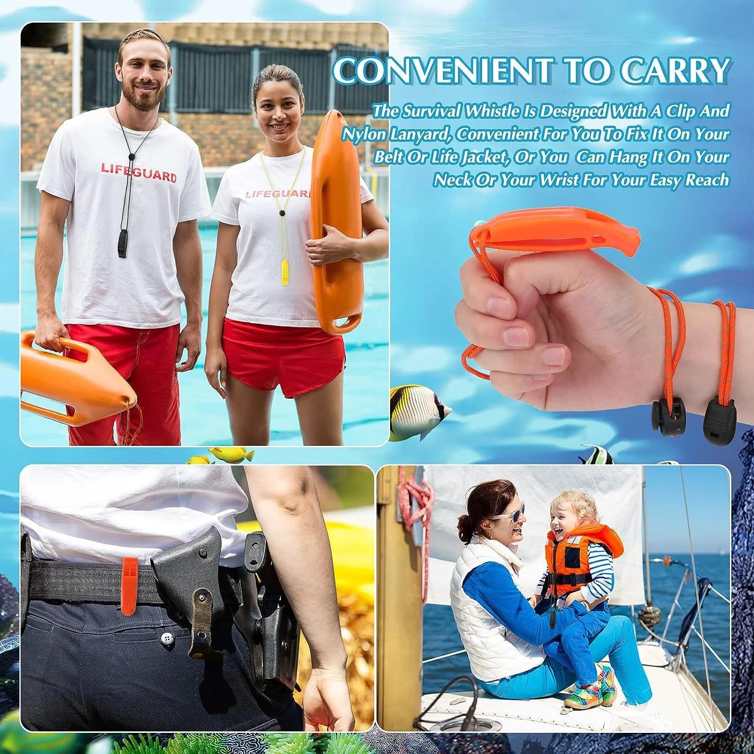 Sifflet sécurité avec dragonne pêche kayak gilet de sauvetage bateau camping randonnée chasse