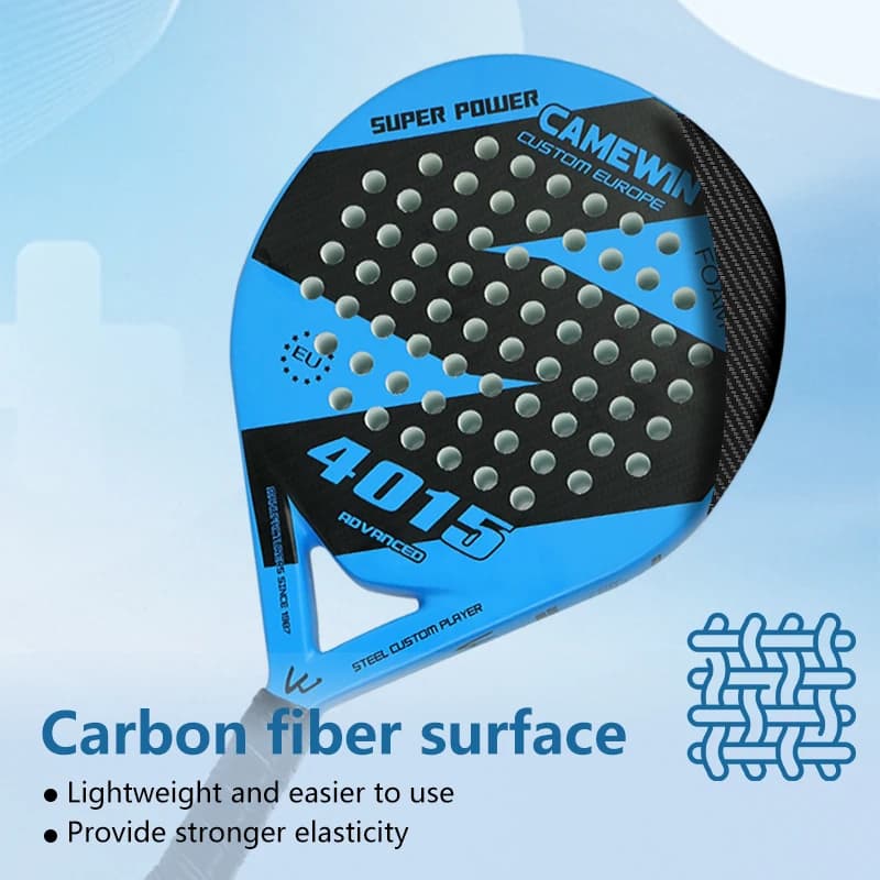 Raquette de padel Luxury Series Teardrop - Technologie aérodynamique et grip personnalisé - Carbone avec cœur EVA noir