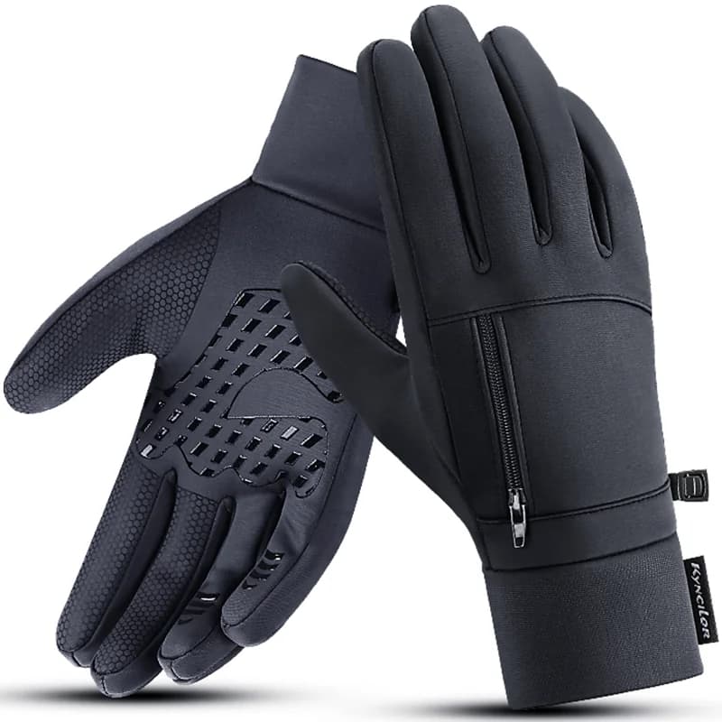 Gants vélo hiver homme étanches - Gants sports neige touchscreen windstop waterproof pour cyclisme hivernal