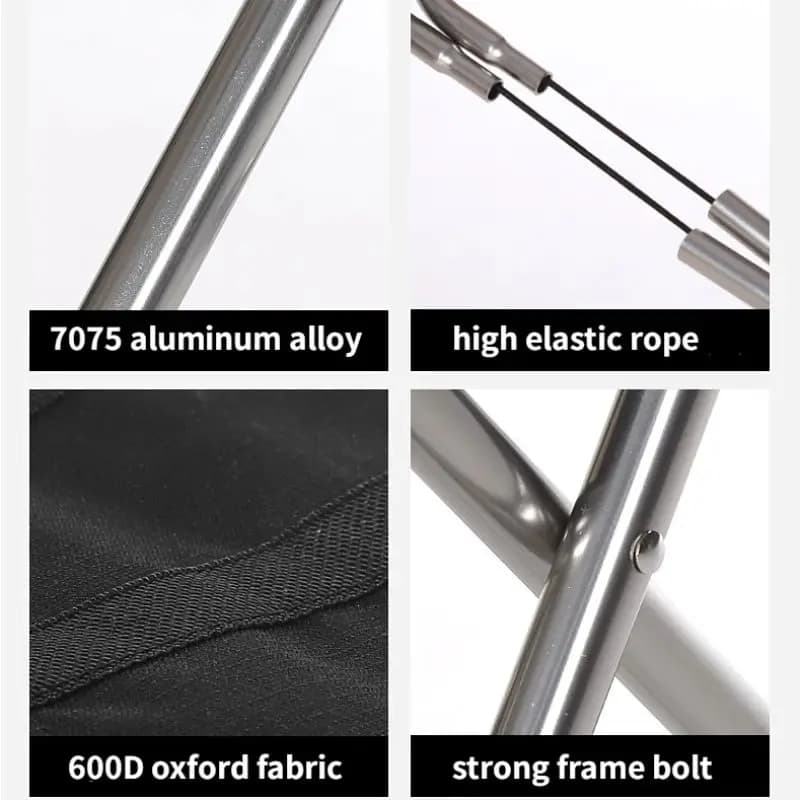 Chaise pêche aluminium pliante portable légère pour camping et extérieur