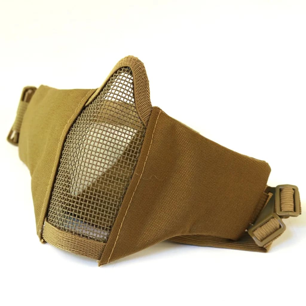 Masque facial tactique pêche réglable - Protection inférieure mesh pêche paintball airsoft chasse