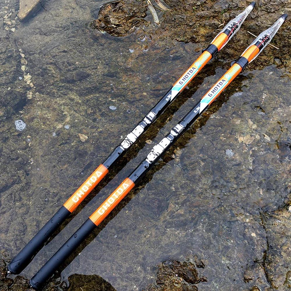 Canne rock fishing GHOTDA carbone télescopique 2.7-6.3m pour pêche sur rochers en mer - Canne spinning océan