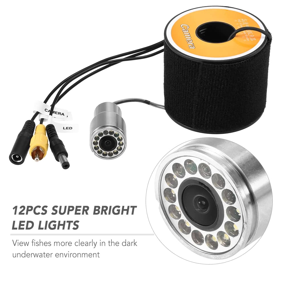 Caméra sous-marine pêche 1200TVL vision nocturne 12 LED waterproof forme poisson bateau glace accessoires