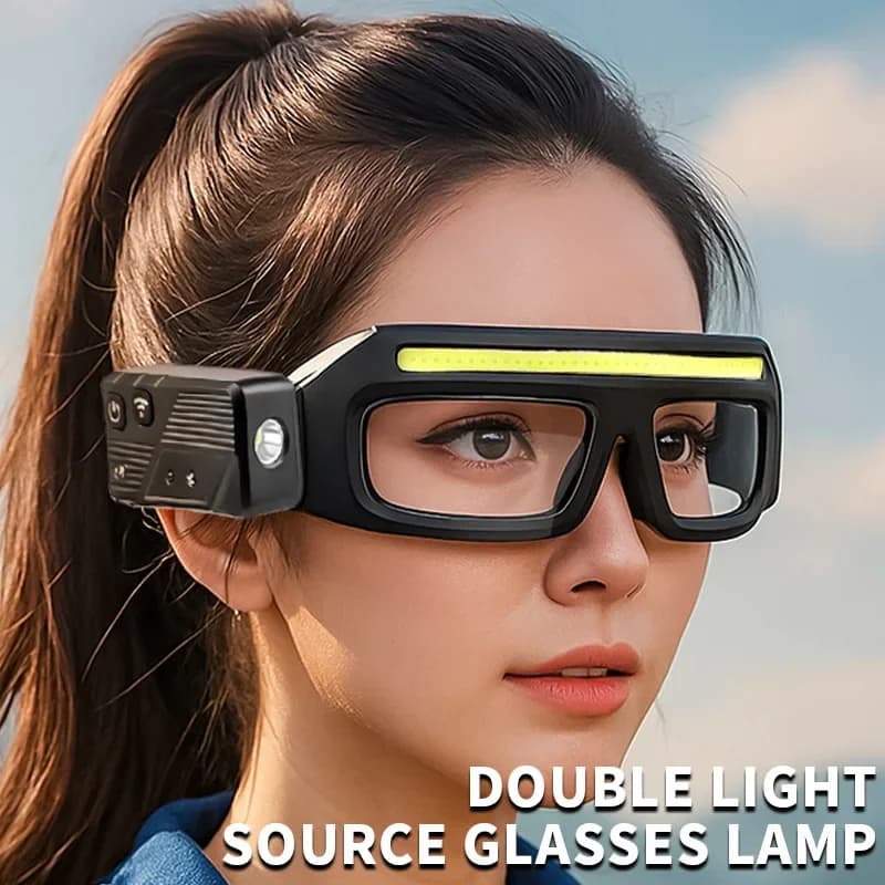 Lunettes lampe frontale LED rechargeable capteur mouvement pour pêche mains libres USB-C