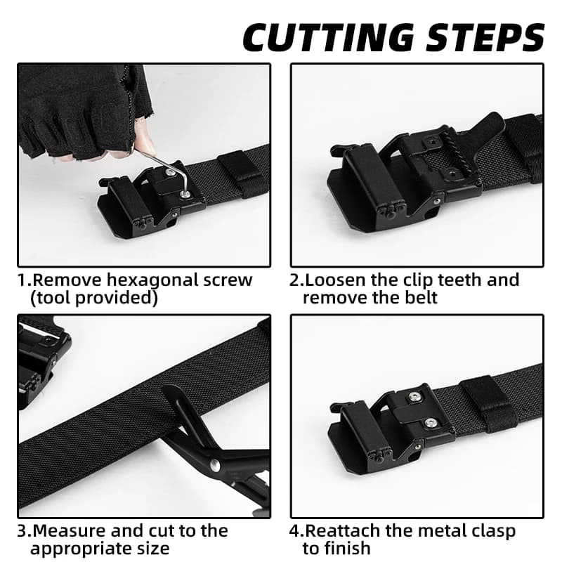 Ceinture tactique rigide IDOGEAR 1.5 pouces avec boucle automatique métal et nylon 1000D pour IPSC