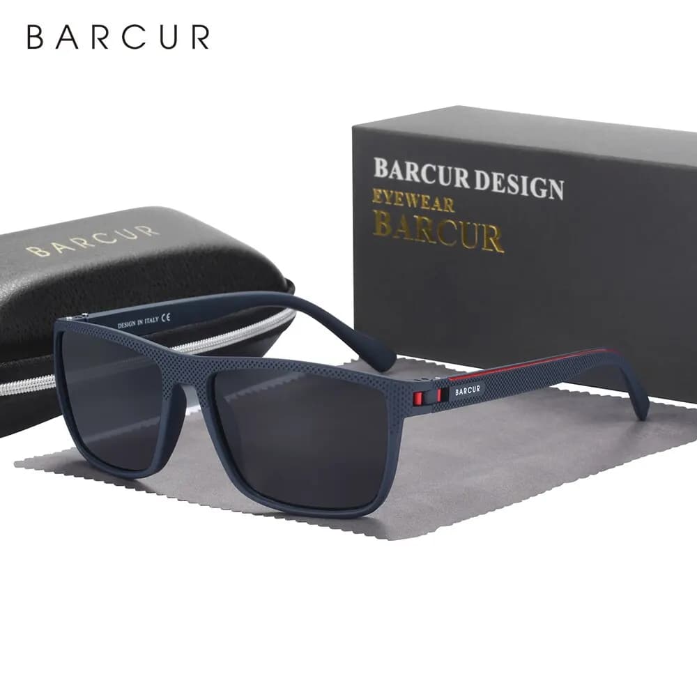 Lunettes de soleil sport polarisées TR90 légères pour hommes - Protection UVAB complète accessoire pêche