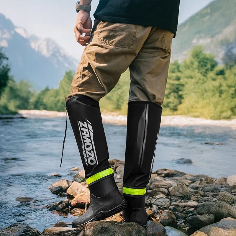 Bottes pluie homme mode imperméables pêche randonnée confortables genou tendance