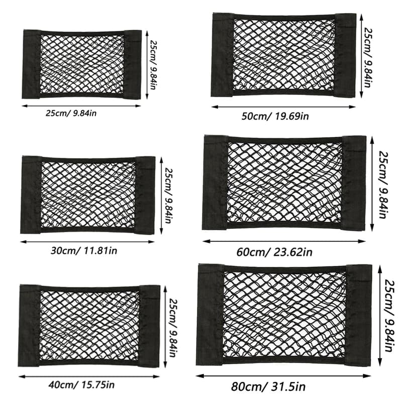 Filet élastique de rangement auto pour coffre voiture pêche 40x25cm organisateur équipement