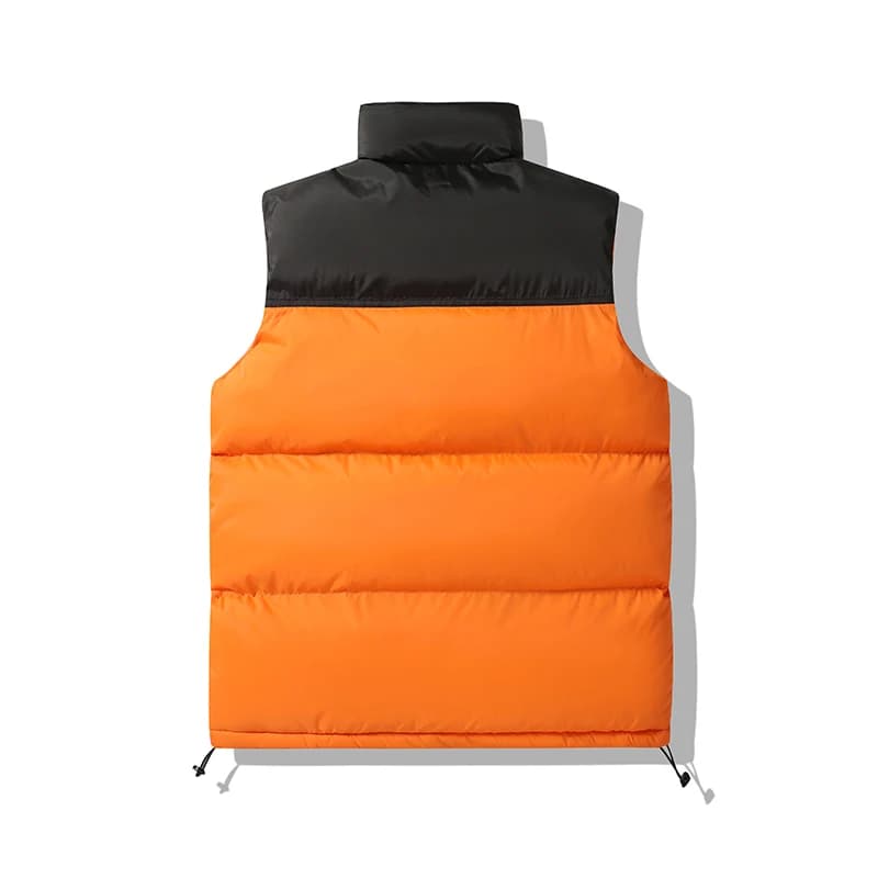 Gilet parka oversize col montant zip poches - Veste vent orange pêche automne hiver - Taille plus