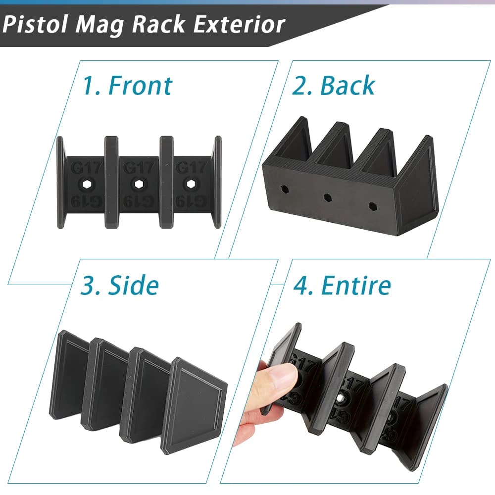 Support mural pour chargeurs pistolets, rangement tactique affichage accessoires pêche