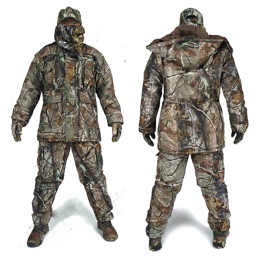 Combinaison hiver épaisse camouflage neige pour pêche sur glace et chasse