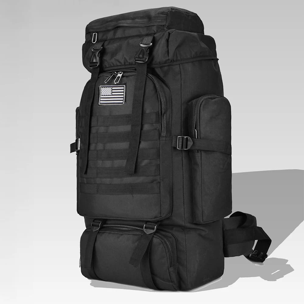 Sac à dos d'alpinisme 80L/100L tactique - Randonnée camping trekking grand volume étanche homme