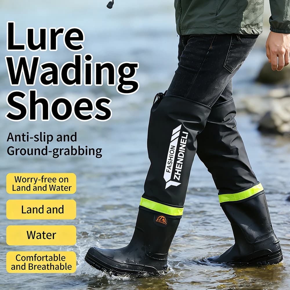 Bottes de pluie mode haut tube imperméables homme antidérapantes pour pêche et travail