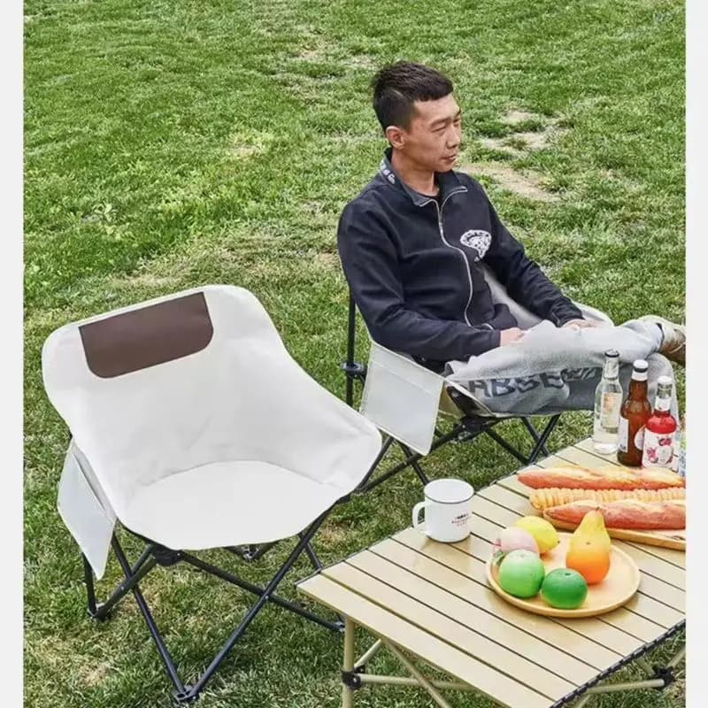 Chaise pliante extérieure Mazha pour pêche camping plage pique-nique fauteuil lune portable et confortable
