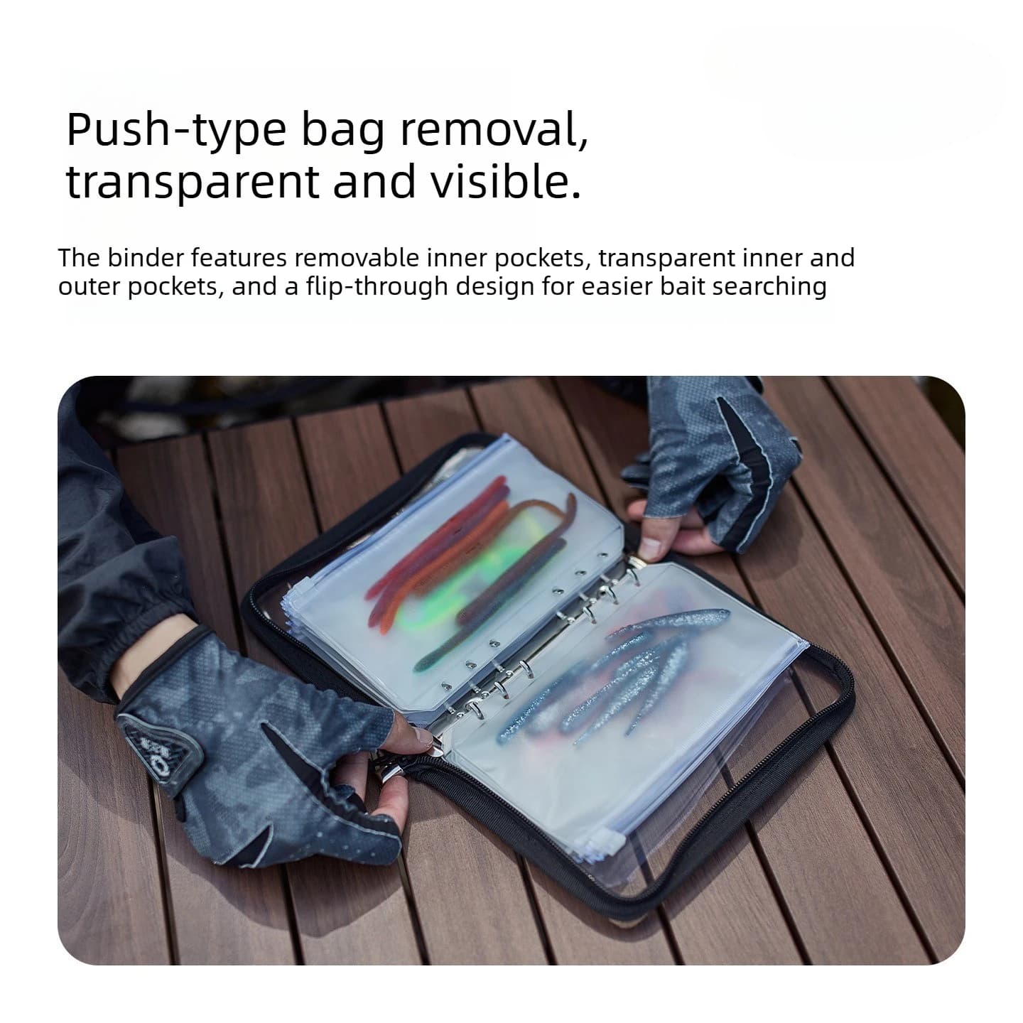 Sac de rangement PVC transparent pour leurres artificiels - Poche intérieure compartimentée étanche