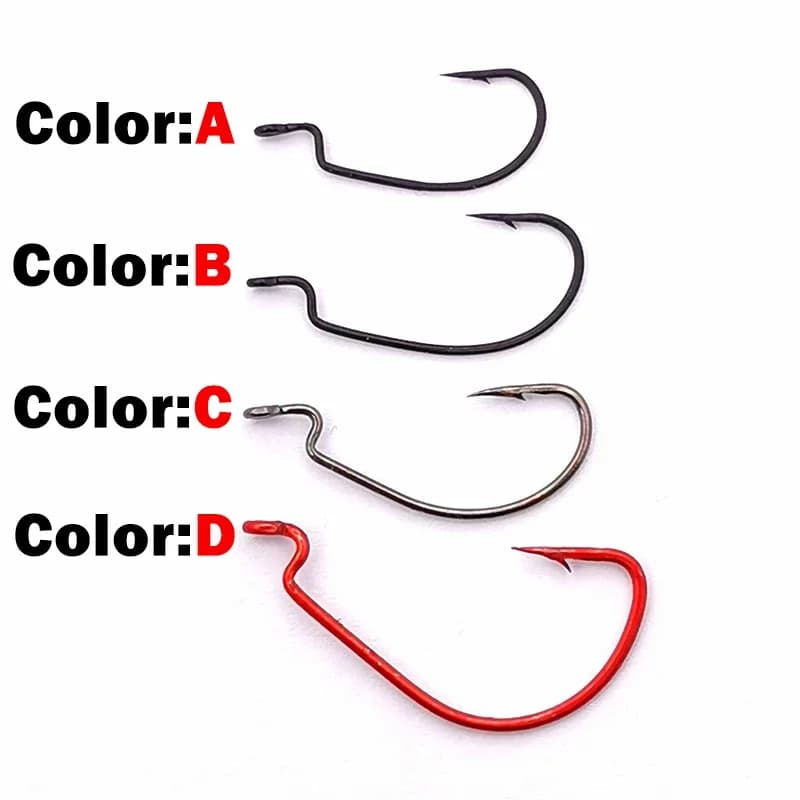 Hameçons pêche leurres 10 pièces OUTKIT acier carbone pour vers souples et rockfishing