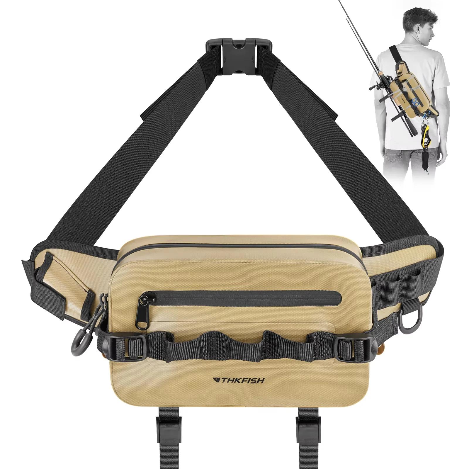 Sac pêche multifonction vert étanche - Sac à dos et ceinture pour rangement leurres et accessoires