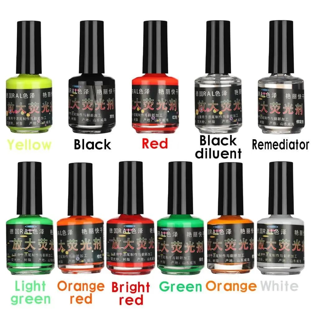 Accessoires DIY pour peindre flotteurs de pêche - Peinture fluorescente pour queues d'indicateurs visibles