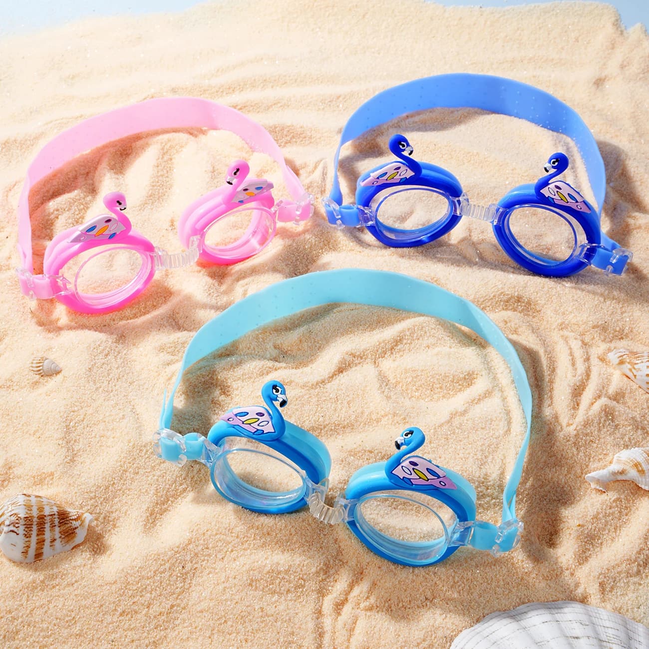 Lunettes de natation animaux adorables anti-buée étanches vision large cristalline
