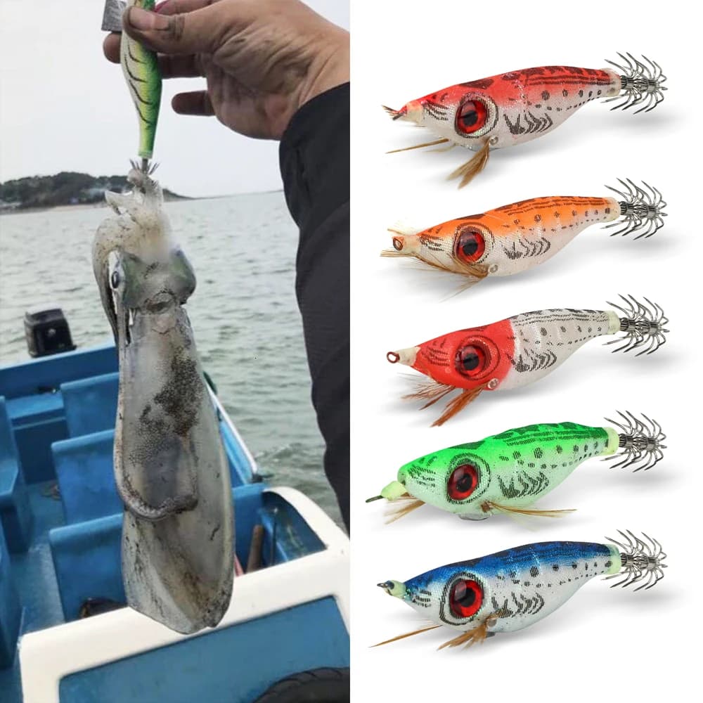 Leurre pêche mer 5 leurres durs leurre crevette octopie seiche appât artificiel hameçon plomb