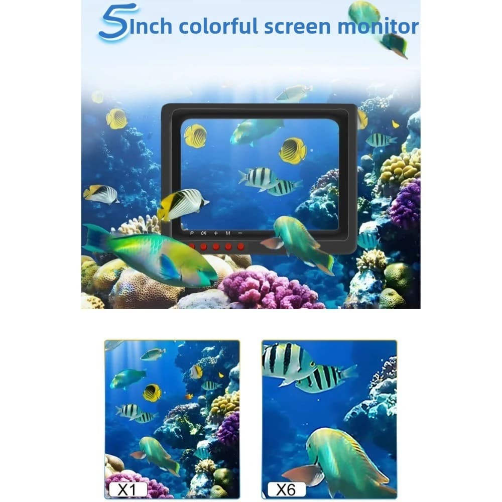 Caméra pêche 4K sous-marine 5 pouces avec enregistrement vidéo et fonction alerte poissons écran HD vision nocturne
