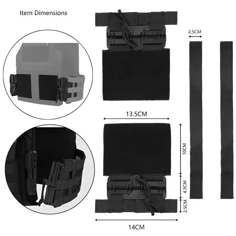Kit boucles dégagement rapide 2 pièces - Pour gilets tactiques de pêche et airsoft