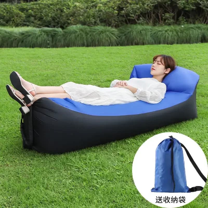Canapé gonflable rapide air lounger pour camping plage pêche pique-nique lit paresseux portable pliable