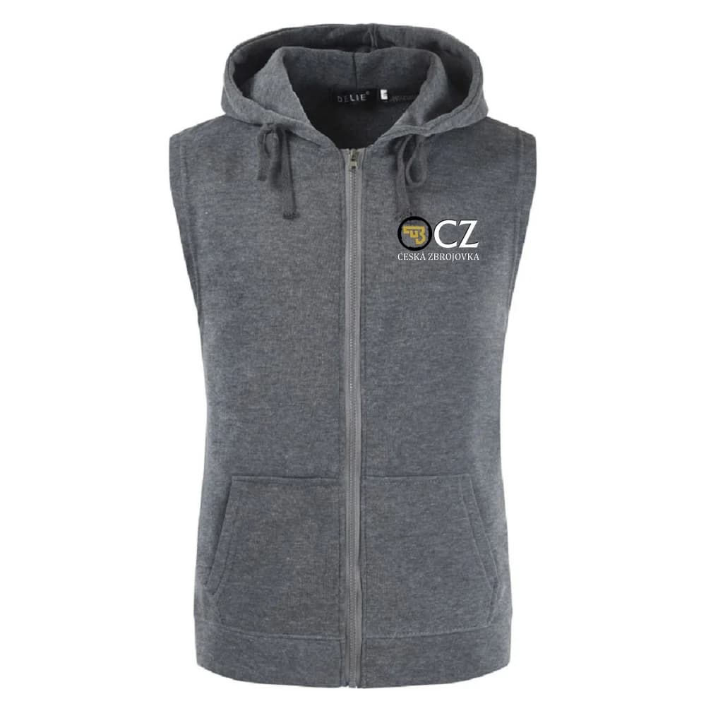 Sweat sans manches CZ Ceska Zbrojovka avec capuche et zip, veste matelassée poches pour pêche, taille