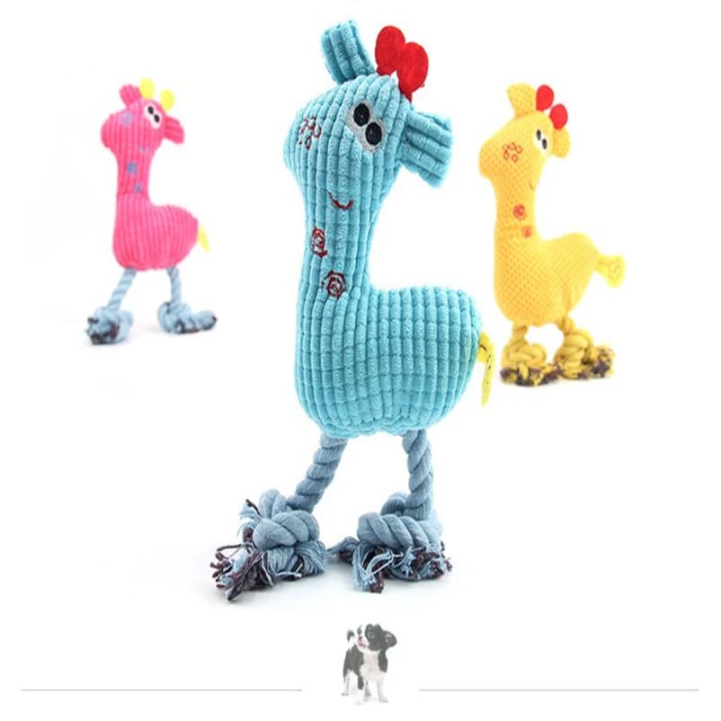 Jouet chien cerf sika tricoté résistant morsure sonore peluche grignotage populaire animal