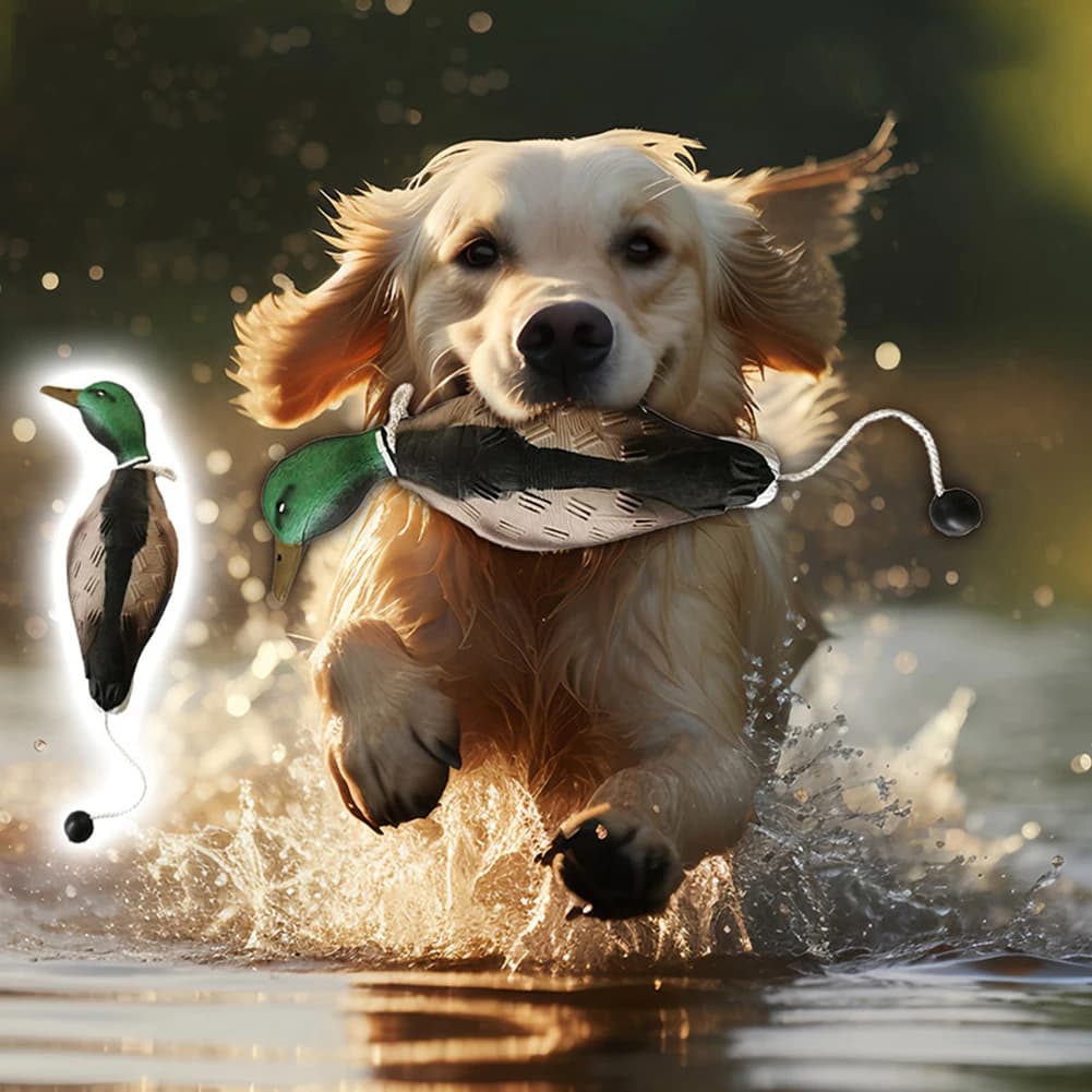 Leurre canard mort flottant pour chasse au gibier d'eau et entraînement de chiens de chasse