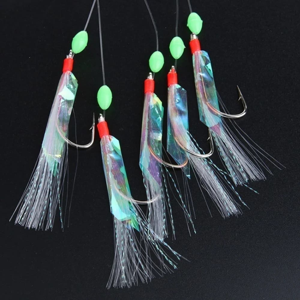 Lot de 5 leurres souples imitation poisson et crevette multicolores avec hameçon à ardillon cristal pour pêche polyvalente