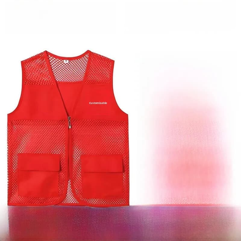 Gilet filet pêche réfléchissant respirant - Veste publicitaire été bénévole - Personnalisation logo pêche urbaine