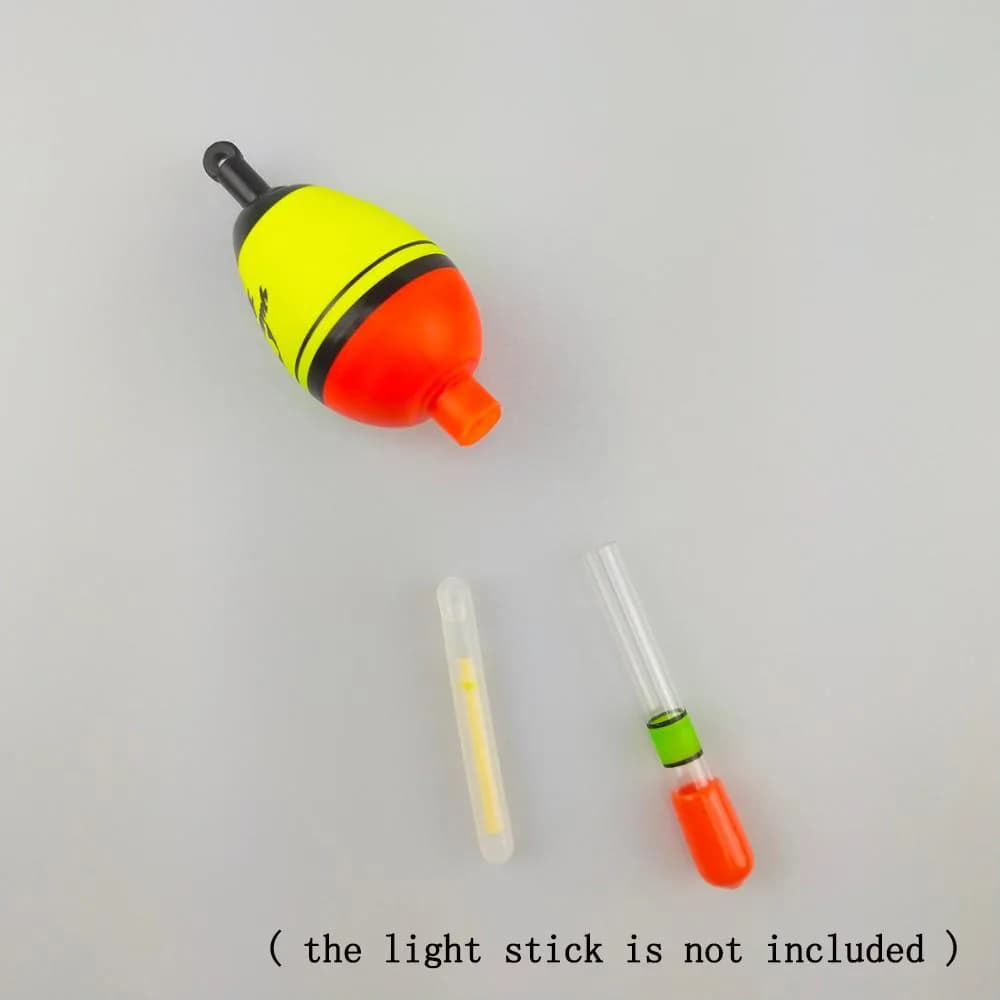 2 flotteurs de pêche nocturne luminescents 5g avec lightstick, bouchons EVA pour la pêche de nuit B364