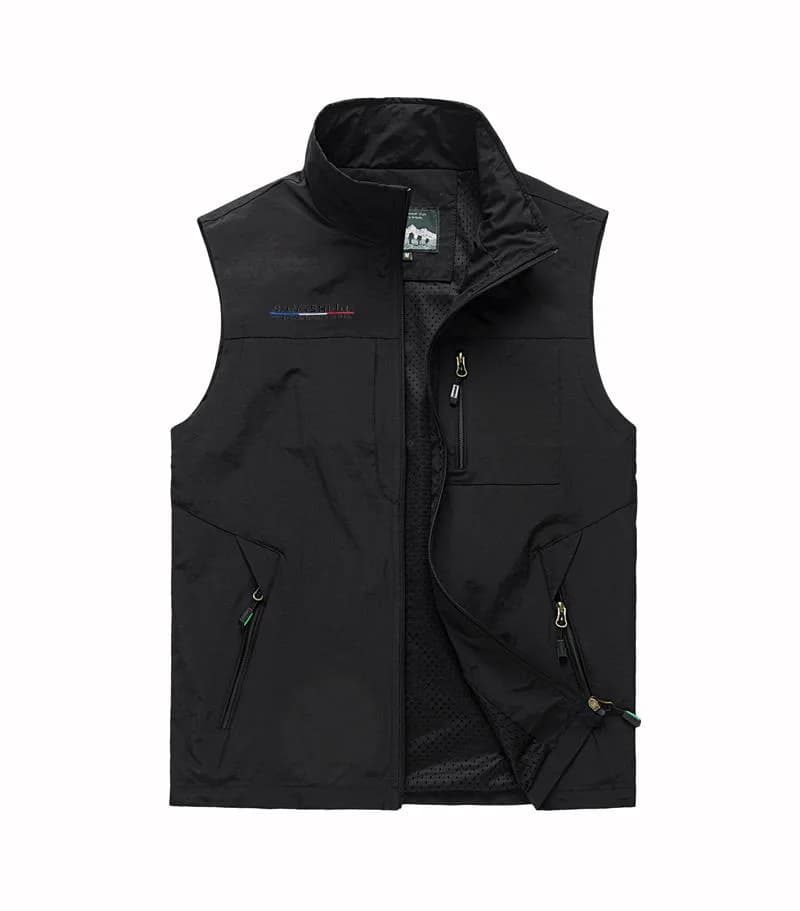 Veste de pêche homme 2023 respirante avec grandes poches pour appareil photo et accessoires