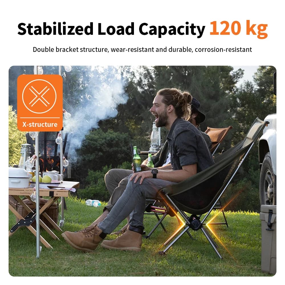 Fauteuil camping Naturehike Moon Chair dossier haut ultraléger pliable 120kg pêche voyage