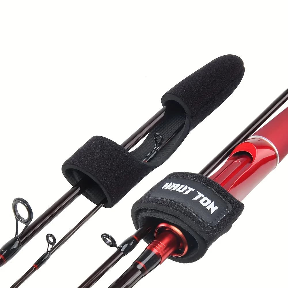 Sangles de fixation pour cannes à pêche casting, spinning et fly, en tissu hook and loop